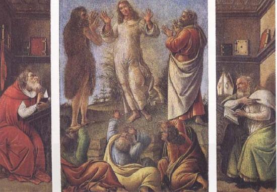 Sandro Botticelli Transfiguration,with St Jerome(at left) and St Augustine(at right)